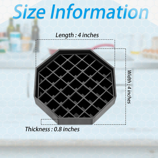 12 Pcs 4 Inch Coffee Drip Tray Black Plastic Octagon Coffee Countertop Drip Coaster with Honeycomb Grid for Drink Tea Wine Beverage Dispenser (12 Count)