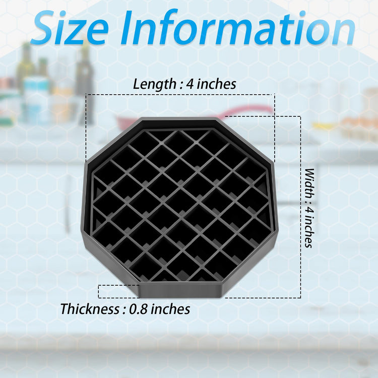12 Pcs 4 Inch Coffee Drip Tray Black Plastic Octagon Coffee Countertop Drip Coaster with Honeycomb Grid for Drink Tea Wine Beverage Dispenser (12 Count)
