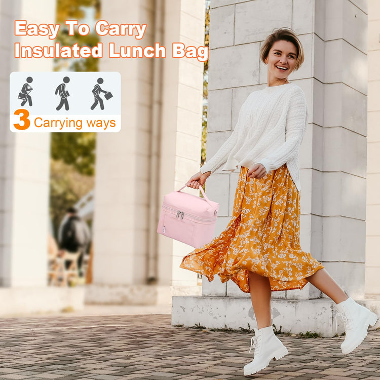 NOL Insulated Lunch Bags for Women Cooler Bag Lightweight Nylon Waterproof Lunch Box For Work