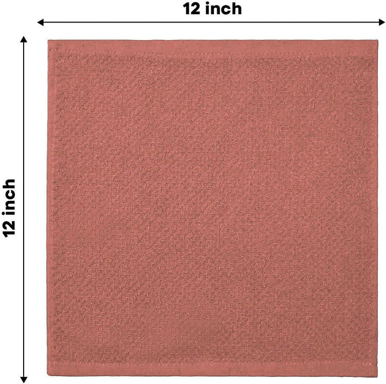 Artoid Mode Ring Spun Cotton Red Dishcloth Kitchen Towels, 12x12 Inch Ultra Soft Absorbent Quick Drying Household Cleaning Kitchen Rags Set of 6 - Nestoria
