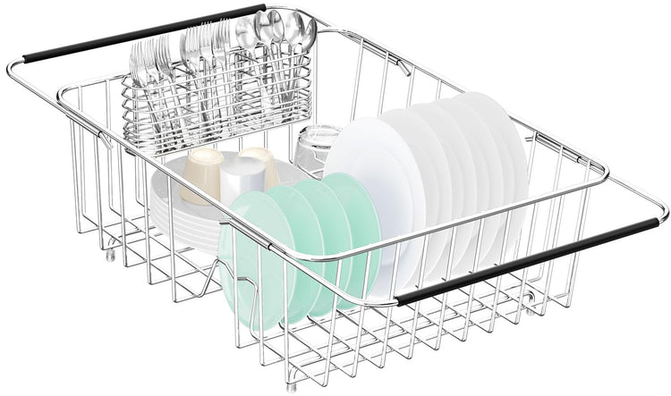 Large Dish Drainer Rack in Sink Adjustable