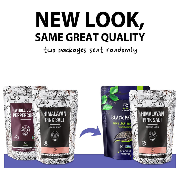 Pink Salt 32Oz + Rainbow Peppercorns 12Oz (44 Ounce)
