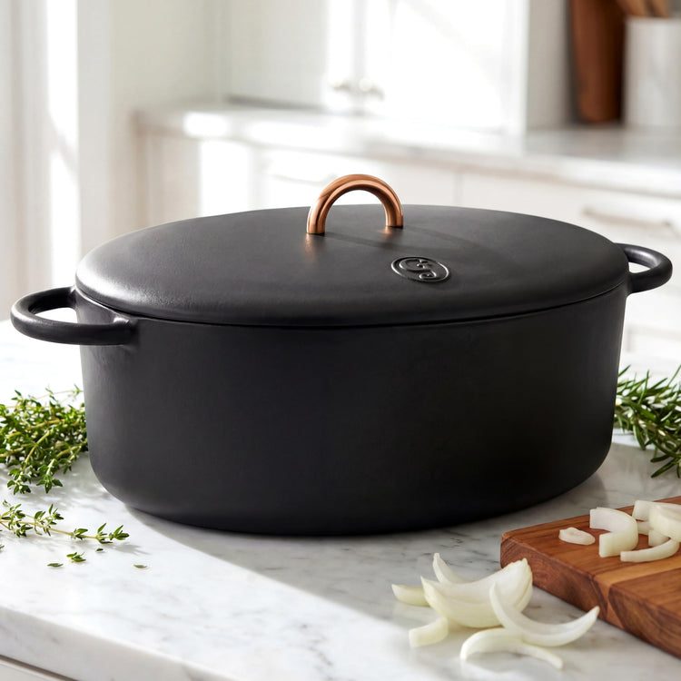6.75 Quart Enameled Cast Iron Dutch Oven Pot w