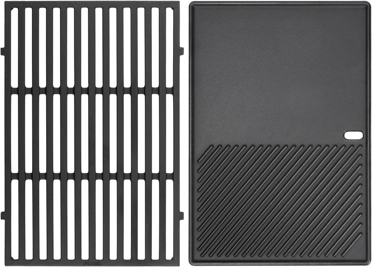 Grill Griddle and Grates for Weber Spirit 300, E-310, GS4 Spirit II 300 Series Grills, Genesis Silver/Gold B & C, Genesis 1000-3500, Reversible Cast Iron 7598 Griddle Plate, 7638 Grill Grate