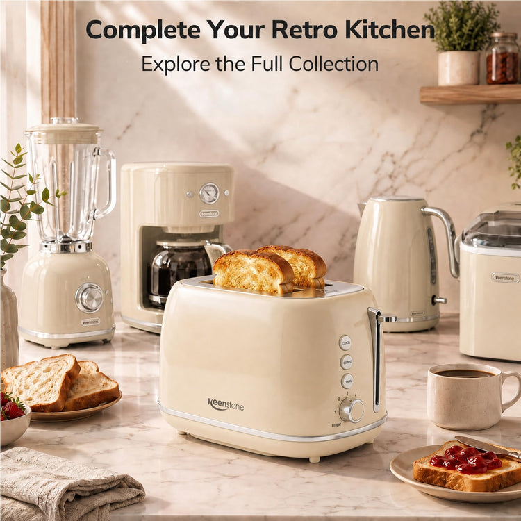Toasters 2 Slice Retro Stainless Steel Toasters with Bagel