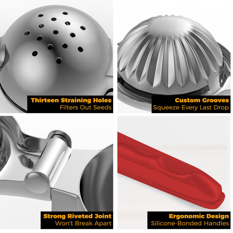 Lemon Squeezer 304 Stainless Steel Large Metal Manual Citrus Juicer