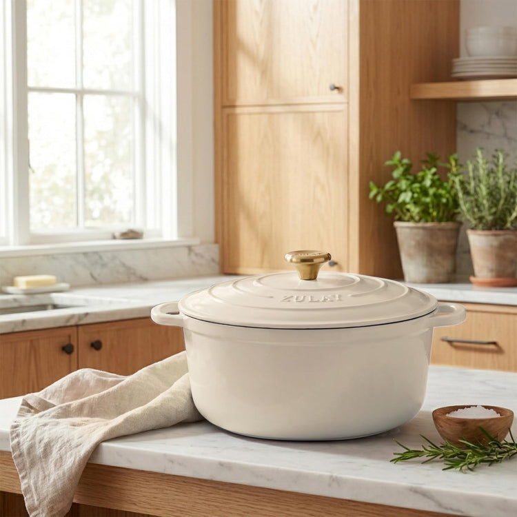 5 Quart Enameled Cast Iron Dutch Oven Pot with Lid