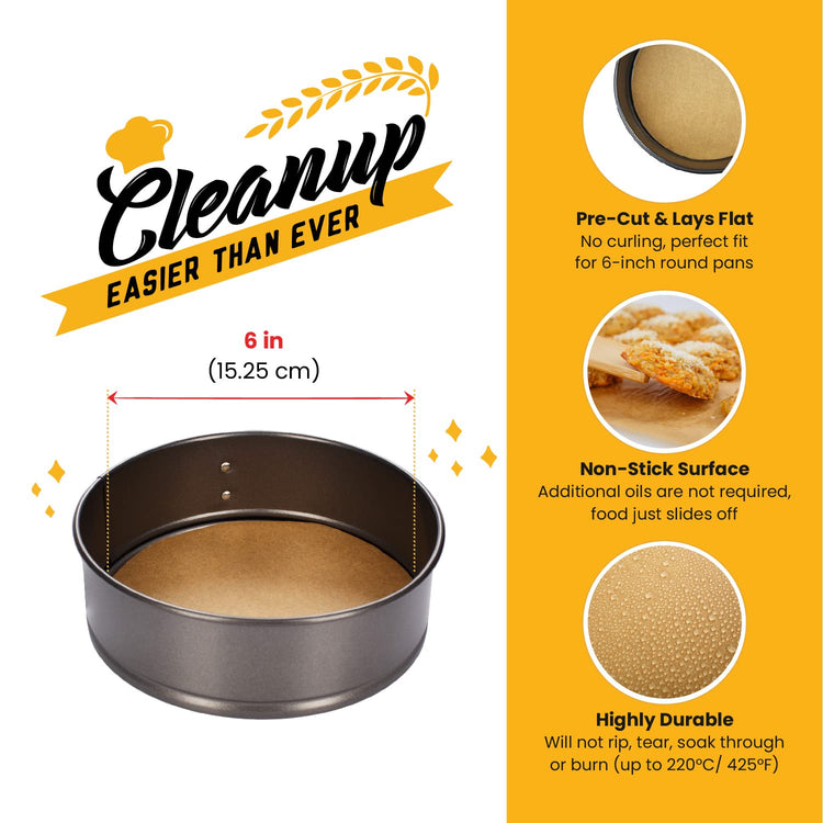 6" Parchment Paper Rounds for Baking (220 Count)