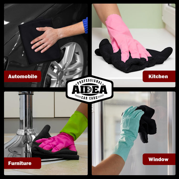 Microfiber Cleaning Cloth Black 20PK (20 Count)