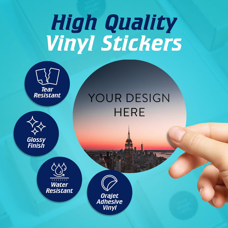 100 Custom Vinyl Stickers (100 Count)