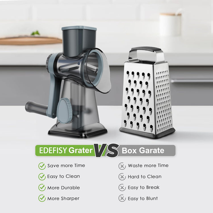 Cheese Grater Hand Crank Rotary Vegetables Shredder with Handle