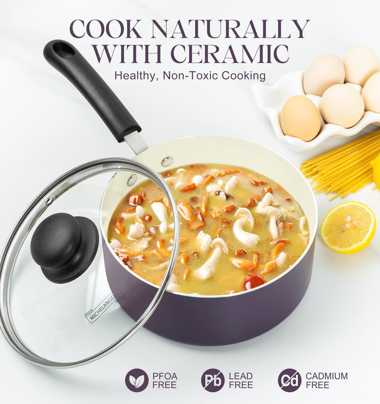 Nonstick Sauce Pan with Lid (3 Count)
