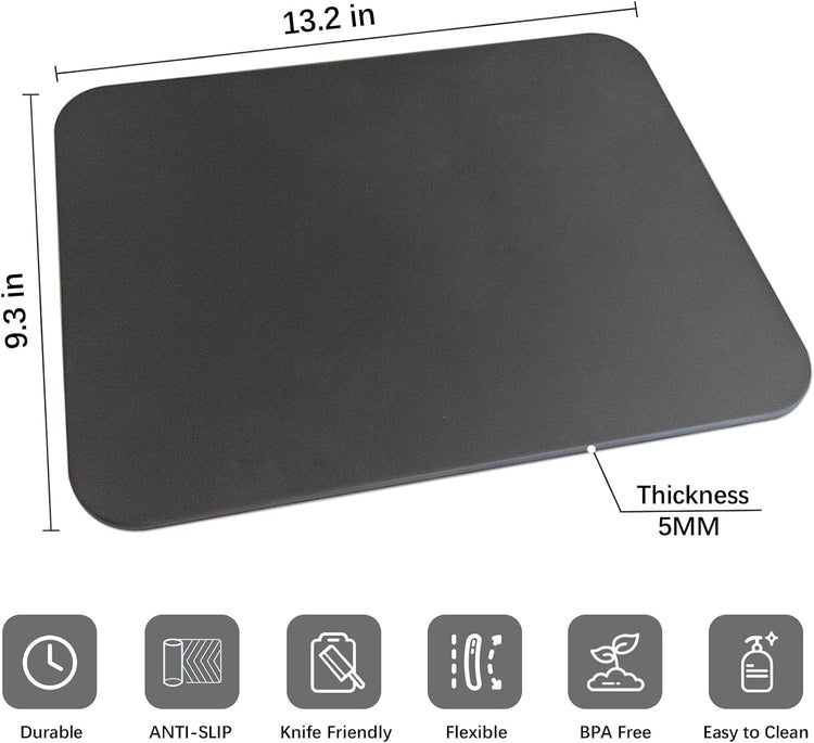 ZVP Thick TPU Cutting Boards for Kitchen, Rubber Flexible Cutting Board Mats, Nonslip Silicone Chopping Mats Foldable BPA Free Knife Friendly Non-Toxic Dishwasher Safe