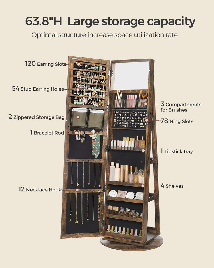 360° Swivel Jewelry Cabinet