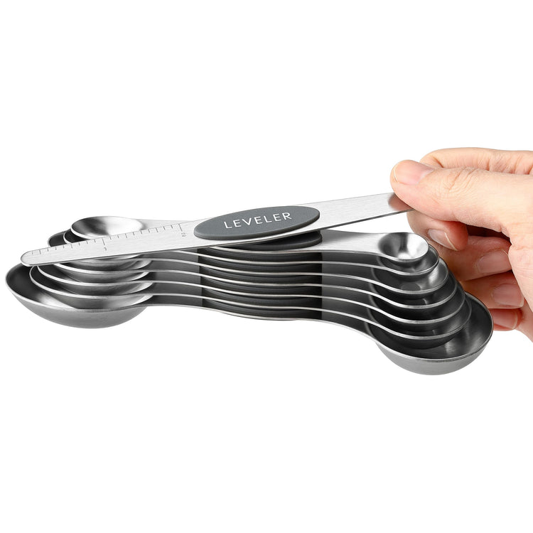 Stainless Steel Magnetic Measuring Spoons Set of 8