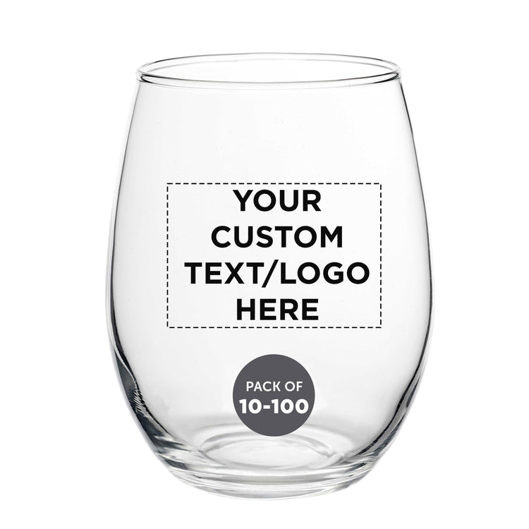 Custom Stemless Wine Glasses in Bulk by ARC Perfection (100 Count)