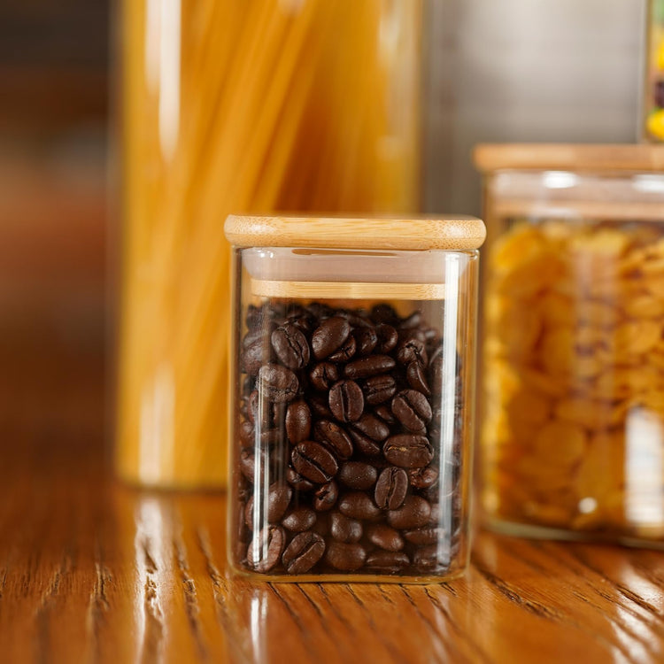 Glass Food Storage Jars Square 8oz (12 Count)