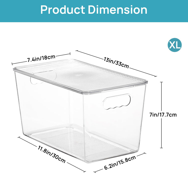10 Pack Clear Stackable Storage Bins with Lids and Handles (10 Count)