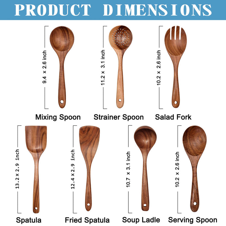 Wooden Non Stick Kitchen Pan Toolset 7 Pieces Set (7 Count)