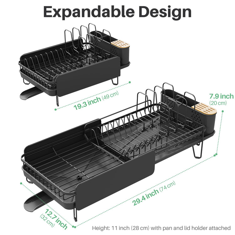 Large Expandable Dish Drying Rack for Kitchen Counter