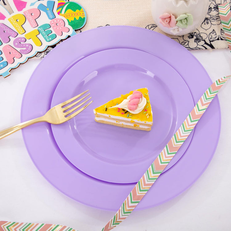 60PCS Purple Plates (60 Count)
