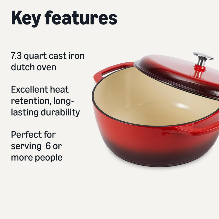 Enameled Cast Iron Dutch Oven Pot with Lid