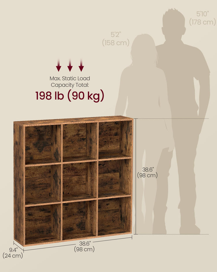 Bookcase Cube Shelf with 9 Compartments