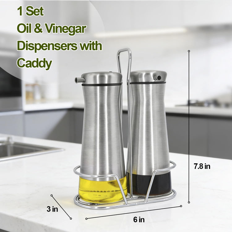 Oil And Vinegar Dispenser Set with Caddy (2 Count)