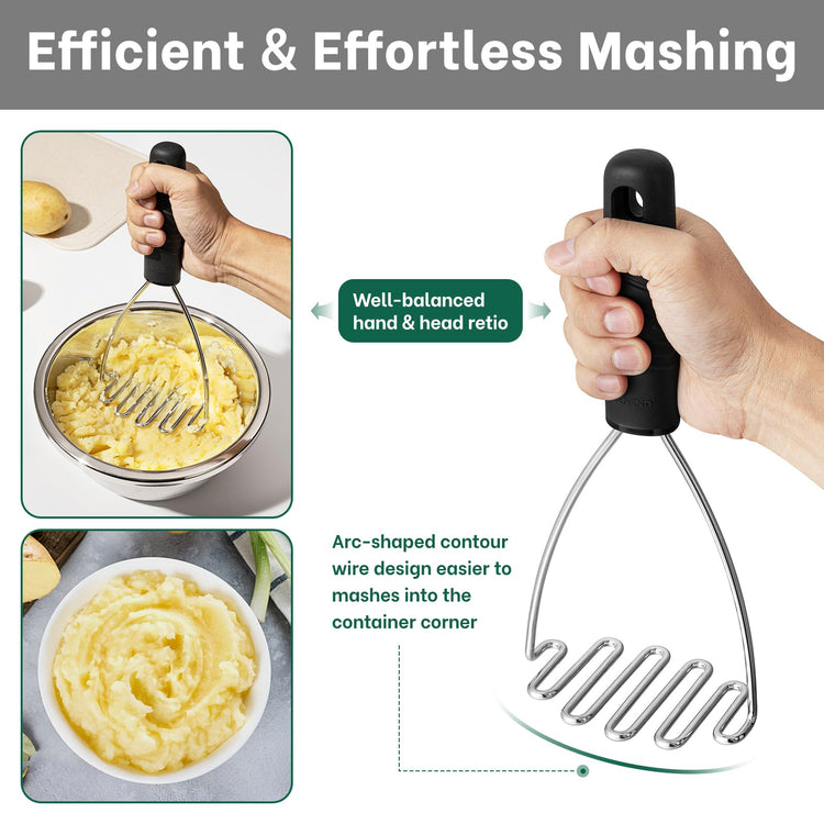 Ergonomic Soft Grip Stainless Steel Potato Masher