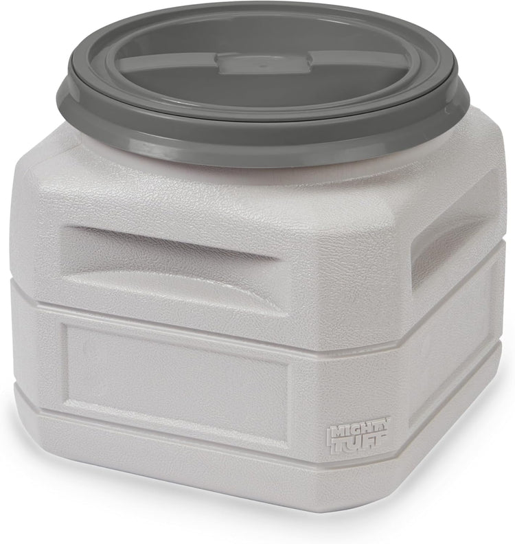 Mighty Tuff Airtight Dog Food Storage Container – 6 Gal, up to 24 lb Capacity – Cat and Dog Food Container with Twist Lid & Handles – BPA-Free, Made in USA