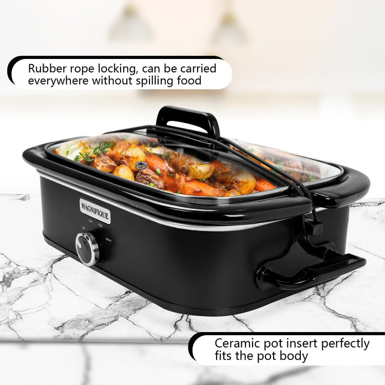 4 Quart Slow Cooker with Casserole Manual Warm Setting