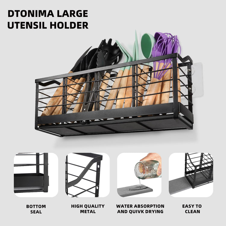 Large Kitchen Utensil Holder with Diatomite Base