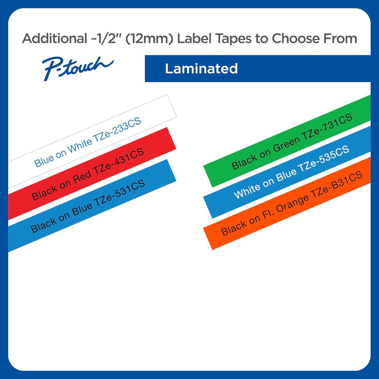 Brother Genuine P-touch, TZe-731CS, 0.47” x 26.2’, Black on Green Laminated Label Tape