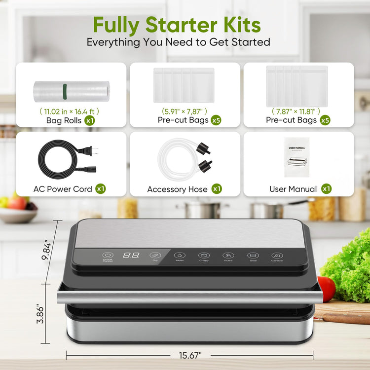 85Kpa Food Vacuum Sealer with Digital Timer