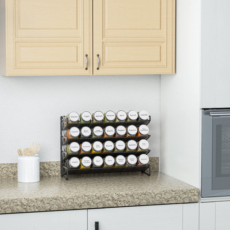 Spice Rack Organizer with 28 Spice Jars (28 Count)