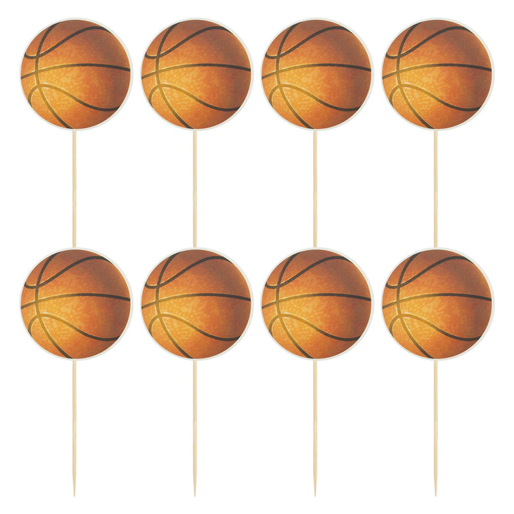 24Pcs Basketball Cupcake Toppers Star Sports Ball Cupcake Picks Baby Shower Basketball Sports Players Theme Birthday Party Cake Decorations Supplies (24 Count)