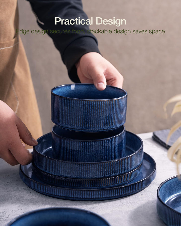 Star Stoneware Dinnerware Sets with Pasta Bowls (16 Count)