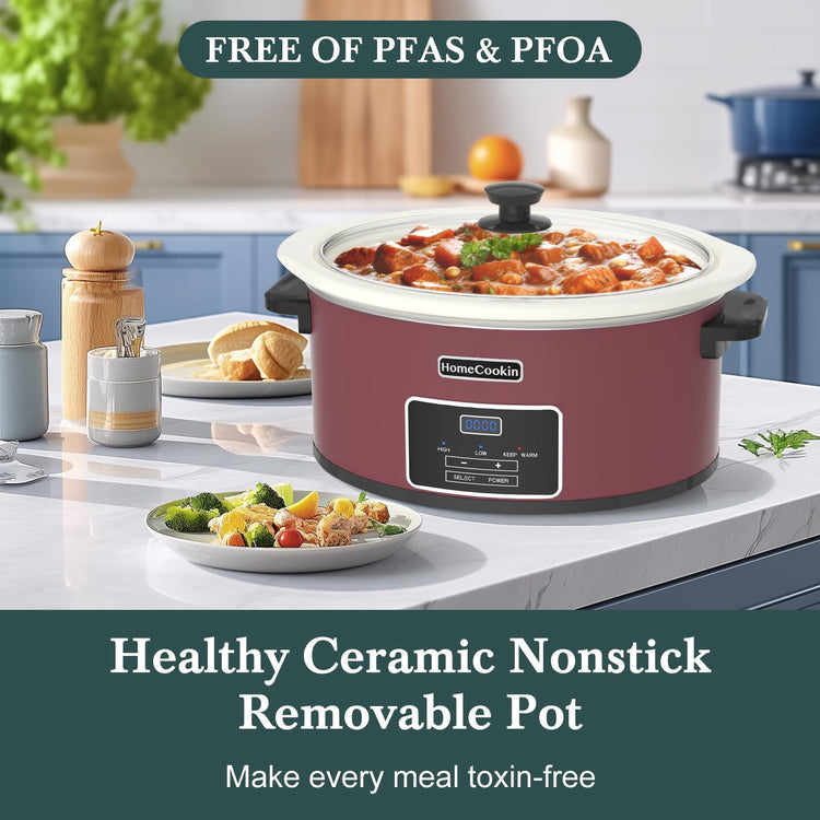 6 Quart Programmable Slow Cooker with Timer