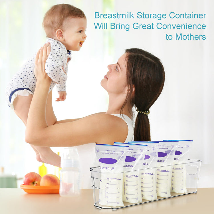 4Pcs Clear Breastmilk Storage Bags Container in Freezer Fridge (4 Count)