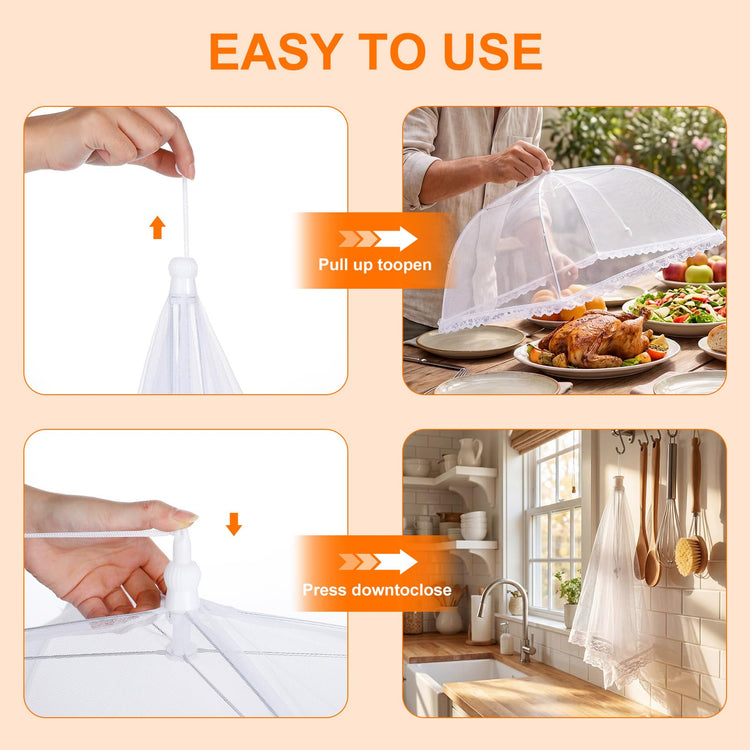 8 Pack 2 Size Mesh Food Covers for Outside