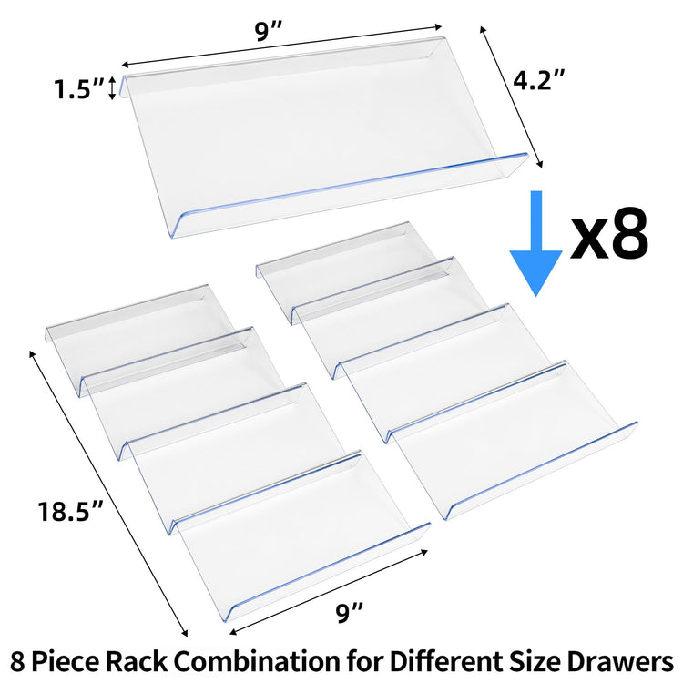 Clear Acrylic Spice Drawer Organizer (8 Count)