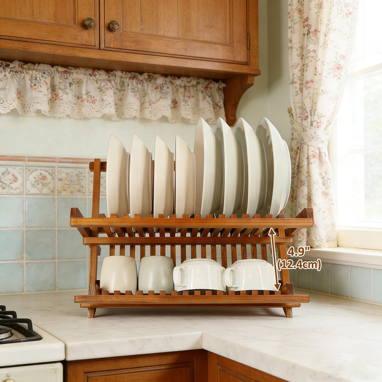 Teak Wood Dish Drying Rack