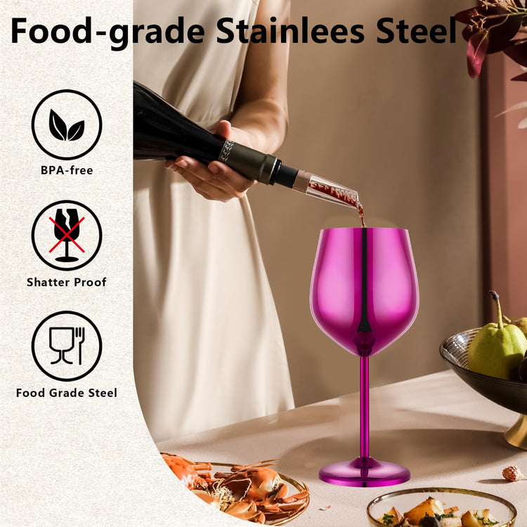 Unbreakable Stainless Steel Wine Glasses Set of 2 (2 Count)