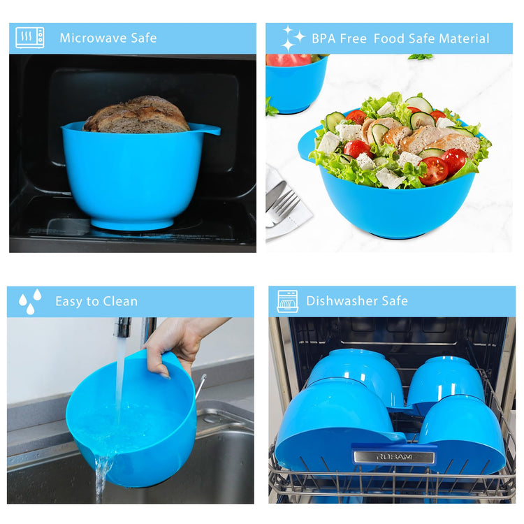 Plastic Mixing Bowls with Pour Spout