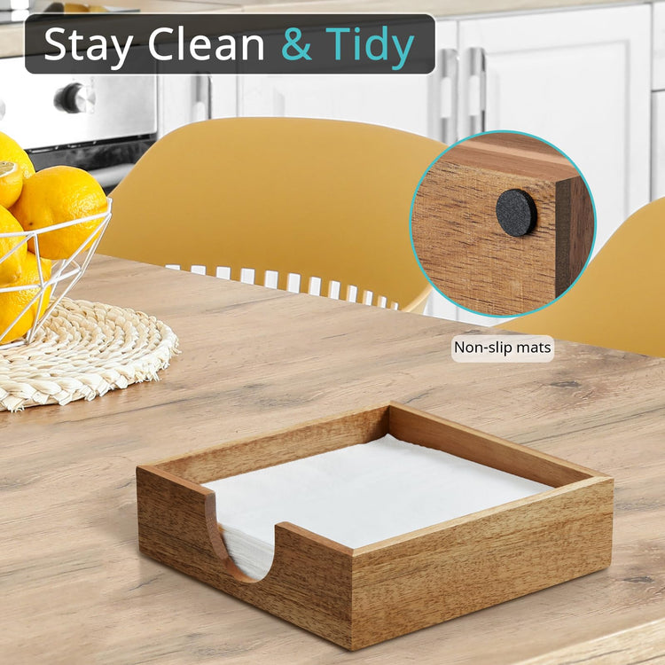 Acacia Wood Napkin Holder for Table