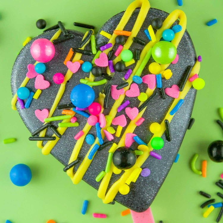 Fancy Retro Neon Sprinkles Disco Darling Cake Mix Colorful Pink and Blue Sprinkles for Cake Cupcake Decorating Decorations 80s 90s Rock Themed Birthday Themes Parties Toppers