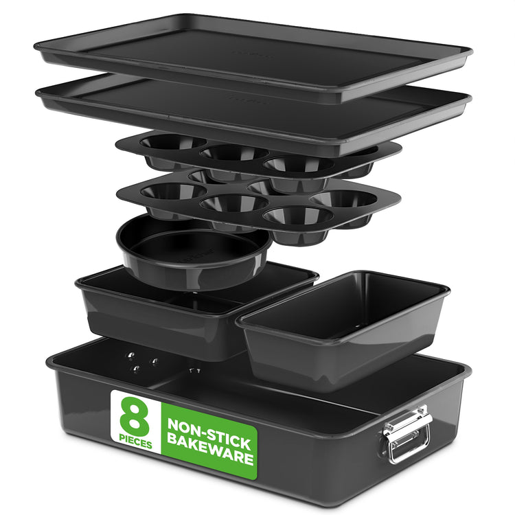 8 Piece Stackable Nonstick Bakeware Set