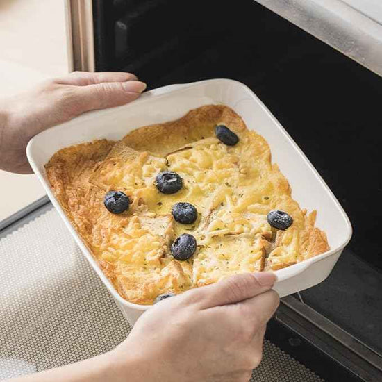 HOMBENE Baking Dish Set for 4, Ceramic Bakeware Sets with Handles, Casserole Dishes for Oven, Kitchen Decor, Microwave Oven Safe (1.2QT/2QT/3QT/4.2QT)