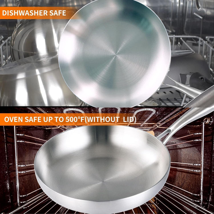 Tri Ply Stainless Steel Frying Pan 8" kitchen skillet