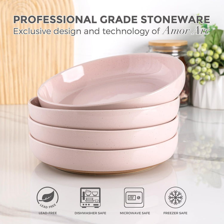 8.75'' Large Ceramic Pasta Bowls (4 Count)